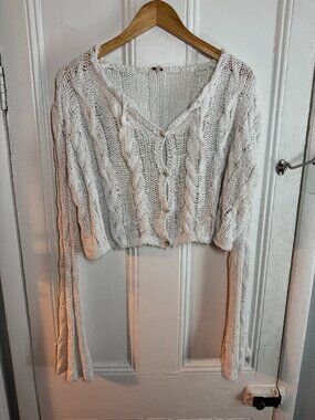 Free People Cropped Knit Sweater
